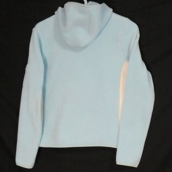 GAP | small | Light Blue Zip-Up Fleece Hoodie | White Side Panels | Zip Pockets - Picture 3 of 15